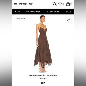 Tahlia Dress Revolve Medium Chocolate SNDYS